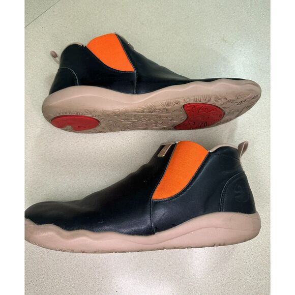 Uin Men's Granada Black Split Leather Boots Size 10 Waterproof Ankle Boot - Picture 4 of 5